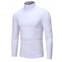 Men's Pure Color T-Shirt Thermal Mock Turtleneck Tops Long Sleeve Basic Casual Baselayers Comfort Slim Fit Pullover Shirt Tops Blouse for Autumn Navy Blue