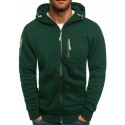 Men's Full Zip Hoodie Jacket Solid Color Zipper Casual Daily Holiday Casual Big and Tall Hoodies Sweatshirts  Green White Black Fleece