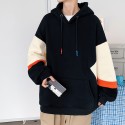 Men's Pullover Hoodie Sweatshirt Hooded Color Block Casual Daily Holiday Designer Sportswear Hoodies Sweatshirts  Long Sleeve White Black / Spring / Fall