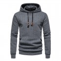 Men's Pullover Hoodie Sweatshirt Hooded Plaid Lace up Casual Daily Holiday Sportswear Casual Hoodies Sweatshirts  Long Sleeve White Black