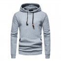 Men's Pullover Hoodie Sweatshirt Hooded Plaid Lace up Casual Daily Holiday Sportswear Casual Hoodies Sweatshirts  Long Sleeve White Black
