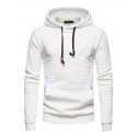 Men's Pullover Hoodie Sweatshirt Hooded Plaid Lace up Casual Daily Holiday Sportswear Casual Hoodies Sweatshirts  Long Sleeve White Black