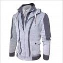 Men's Hoodie Zip Up Hoodie Hooded Color Block Daily Sports Going out Basic Hoodies Sweatshirts  Long Sleeve Black Light gray / Spring / Fall