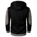 Men's Hoodie Zip Up Hoodie Hooded Color Block Daily Sports Going out Basic Hoodies Sweatshirts  Long Sleeve Black Light gray / Spring / Fall