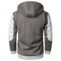 Men's Hoodie Zip Up Hoodie Hooded Color Block Daily Sports Going out Basic Hoodies Sweatshirts  Long Sleeve Black Light gray / Spring / Fall