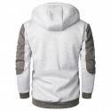 Men's Hoodie Zip Up Hoodie Hooded Color Block Daily Sports Going out Basic Hoodies Sweatshirts  Long Sleeve Black Light gray / Spring / Fall