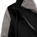 Men's Hoodie Zip Up Hoodie Hooded Color Block Daily Sports Going out Basic Hoodies Sweatshirts  Long Sleeve Black Light gray / Spring / Fall