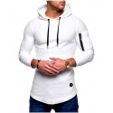Men's Pullover Hoodie Sweatshirt Hooded Solid Color Pocket Daily Fitness Cotton Basic Sportswear Hoodies Sweatshirts  Long Sleeve White Black