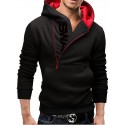 Men's Pullover Hoodie Sweatshirt Hooded Solid Color Letter Pocket Casual Daily Holiday Sportswear Casual Hoodies Sweatshirts  Long Sleeve Loose Fit Black Blue / Fall