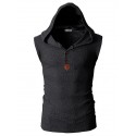 Men's Tank Top Vest Graphic Solid Colored Hooded White Black Army Green Navy Blue Dark Gray Sleeveless Daily Sports Slim Tops / Summer / Summer