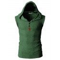 Men's Tank Top Vest Graphic Solid Colored Hooded White Black Army Green Navy Blue Dark Gray Sleeveless Daily Sports Slim Tops / Summer / Summer