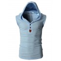 Men's Tank Top Vest Graphic Solid Colored Hooded White Black Army Green Navy Blue Dark Gray Sleeveless Daily Sports Slim Tops / Summer / Summer