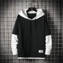 Men's Hoodie Pullover Hoodie Sweatshirt Hooded Color Block Patchwork Casual Daily Holiday non-printing Streetwear Casual Hoodies Sweatshirts  Long Sleeve White Black