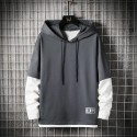 Men's Hoodie Pullover Hoodie Sweatshirt Hooded Color Block Patchwork Casual Daily Holiday non-printing Streetwear Casual Hoodies Sweatshirts  Long Sleeve White Black