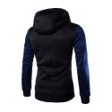 Men's Button Up Hoodie Hooded Color Block Daily Going out Weekend Cotton Active Hoodies Sweatshirts  Long Sleeve White Blue / Winter / Winter