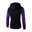 Men's Button Up Hoodie Hooded Color Block Daily Going out Weekend Cotton Active Hoodies Sweatshirts  Long Sleeve White Blue / Winter / Winter