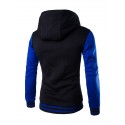 Men's Button Up Hoodie Hooded Color Block Daily Going out Weekend Cotton Active Hoodies Sweatshirts  Long Sleeve White Blue / Winter / Winter
