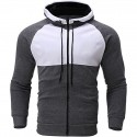 Men's Full Zip Hoodie Jacket Hooded Color Block Zipper Daily Holiday Going out non-printing Streetwear Casual Hoodies Sweatshirts  Long Sleeve Black Dark Gray