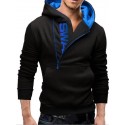 Men's Pullover Hoodie Sweatshirt Hooded Color Block Half Zip Daily Weekend Cotton Basic Sportswear Hoodies Sweatshirts  Long Sleeve Black Blue / Winter / Fall / Winter