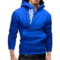 Men's Pullover Hoodie Sweatshirt Hooded Color Block Half Zip Daily Weekend Cotton Basic Sportswear Hoodies Sweatshirts  Long Sleeve Black Blue / Winter / Fall / Winter