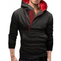 Men's Pullover Hoodie Sweatshirt Hooded Color Block Half Zip Daily Weekend Cotton Basic Sportswear Hoodies Sweatshirts  Long Sleeve Black Blue / Winter / Fall / Winter
