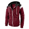 Men's Unisex Zip Hoodie Sweatshirt Full Zip Hoodie Hooded Color Block Graphic Prints Zipper Print Daily Sports 3D Print Streetwear Casual Hoodies Sweatshirts  Long Sleeve Wine Red Black / Spring