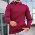 Men's Pullover Hoodie Sweatshirt Pullover Solid Color Front Pocket Quarter Zip Daily Holiday Going out non-printing Streetwear Casual Hoodies Sweatshirts  Long Sleeve Wine Red Light Khaki.