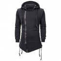 Men's Full Zip Hoodie Jacket Hooded Solid Color Zipper Casual Daily Holiday non-printing Streetwear Casual Hoodies Sweatshirts  Long Sleeve Black Dark Gray