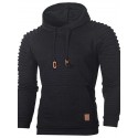 riou men’s long-sleeved hoodie sweatshirt slim fit sweat jacket hooded sweater pullover-shirt cotton outwear men’s long-sleeved patchwork hoodie hooded-pullover top tee outwear (2xl, black g)