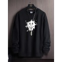 Men's Sweatshirt Grimace Daily Sportswear Casual Hoodies Sweatshirts  Long Sleeve White Black / Spring / Fall