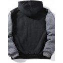 Men's Unisex Zip Hoodie Sweatshirt Jacket Hooded Solid Color Splicing Office Causal Daily Fleece Classic & Timeless Warm Ups Hoodies Sweatshirts  Long Sleeve Black Light Gray