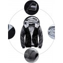 Men's Unisex Zip Hoodie Sweatshirt Jacket Hooded Solid Color Splicing Office Causal Daily Fleece Classic & Timeless Warm Ups Hoodies Sweatshirts  Long Sleeve Black Light Gray