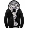 Men's Unisex Zip Hoodie Sweatshirt Jacket Hooded Solid Color Splicing Office Causal Daily Fleece Classic & Timeless Warm Ups Hoodies Sweatshirts  Long Sleeve Black Light Gray