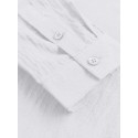 Men's Shirt 100% Cotton Solid Color Casual Daily Street Button-Down Long Sleeve Casual Tops Lightweight Classic Modern White Fashion Comfortable Breathable Summer Fall