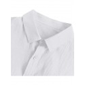 Men's Shirt 100% Cotton Solid Color Casual Daily Street Button-Down Long Sleeve Casual Tops Lightweight Classic Modern White Fashion Comfortable Breathable Summer Fall