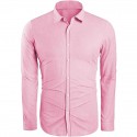 Men's Linen Cotton Shirt Solid Color Turndown Street Casual Daily Outdoor Button-Down Long Sleeve Tops Casual Fashion Breathable Comfortable Lightweight Beach Pink Summer Fall Autumn