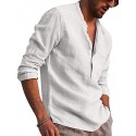 Men's Shirt Solid Color Pocket Formal Style Modern Style Long Sleeve Street Regular Fit Tops Cotton Modern Style Lightweight Casual Vacation V Neck Light Blue Wine Red Gray Summer Shirts