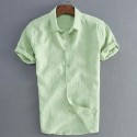 Men's Shirt Solid Colored Collar Button Down Collar Green White Black Blue Gray Short Sleeve Street Casual Tops Fashion Simple Sportswear Casual / Daily / Comfortable / Machine wash / Hand wash