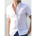 Men's Shirts summer casual dress shirt short sleeve shirts tops blouse tee