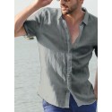 Men's Shirts summer casual dress shirt short sleeve shirts tops blouse tee