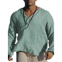 Men's Casual Shirt Solid Color V Neck Street Casual Long Sleeve Tops Casual Fashion Breathable Comfortable Green Gray Pink Beach Shirts Summer