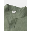 Men's Shirt Solid Color Stand Collar Street Casual Button-Down Short Sleeve Tops Casual Fashion Comfortable Black Light Green Khaki/Summer Shirts