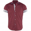 Men's Shirt Floral Color Block Turndown White Black Red Navy Blue Short Sleeve Street Casual Button-Down Tops Sports Fashion Classic Comfortable / Summer / Summer