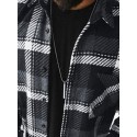 Men's Shirt Jacket Lattice Turndown Black Long Sleeve Outdoor Street Tops Fashion Casual Comfortable