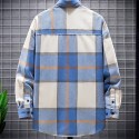 Men's Shirt Shirt Jacket Plaid Turndown Green Blue Yellow Red Long Sleeve Outdoor Street Button-Down Tops Fashion Streetwear Casual Comfortable / Summer / Spring / Summer