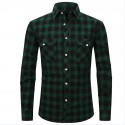 Men's Flannel Shirt Casual Daily Outdoor Classic Print Check Graphic Patterned Turndown Street Button-Down Print Long Sleeve Tops  Fashion Comfortable Green Blue Red  Winter Spring Fall Warm