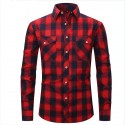 Men's Flannel Shirt Casual Daily Outdoor Classic Print Check Graphic Patterned Turndown Street Button-Down Print Long Sleeve Tops  Fashion Comfortable Green Blue Red  Winter Spring Fall Warm