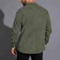 Men's Shirt Shirt Jacket Solid Color Turndown Army Green Brown Navy Blue Long Sleeve Outdoor Street Button-Down Tops Fashion Casual Breathable Comfortable