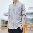 Men's Corduroy Shirt Shirt Jacket Solid Color Turndown Wine Blue Light gray Dark Gray Brown Long Sleeve Daily Holiday Button-Down Tops Simple Casual Comfortable