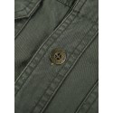 Men's Shirt Shirt Jacket Solid Color Turndown Gray Army Green Khaki Long Sleeve Outdoor Street Button-Down Tops Cotton Fashion Casual Breathable Comfortable / Summer / Spring / Summer